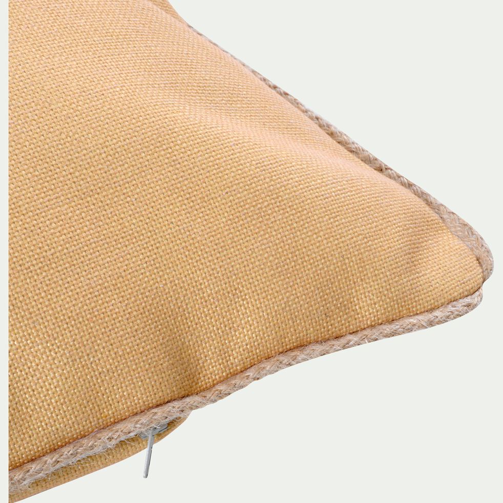 Coussin à passepoil en tissu 70x70cm - jaune-MARSA