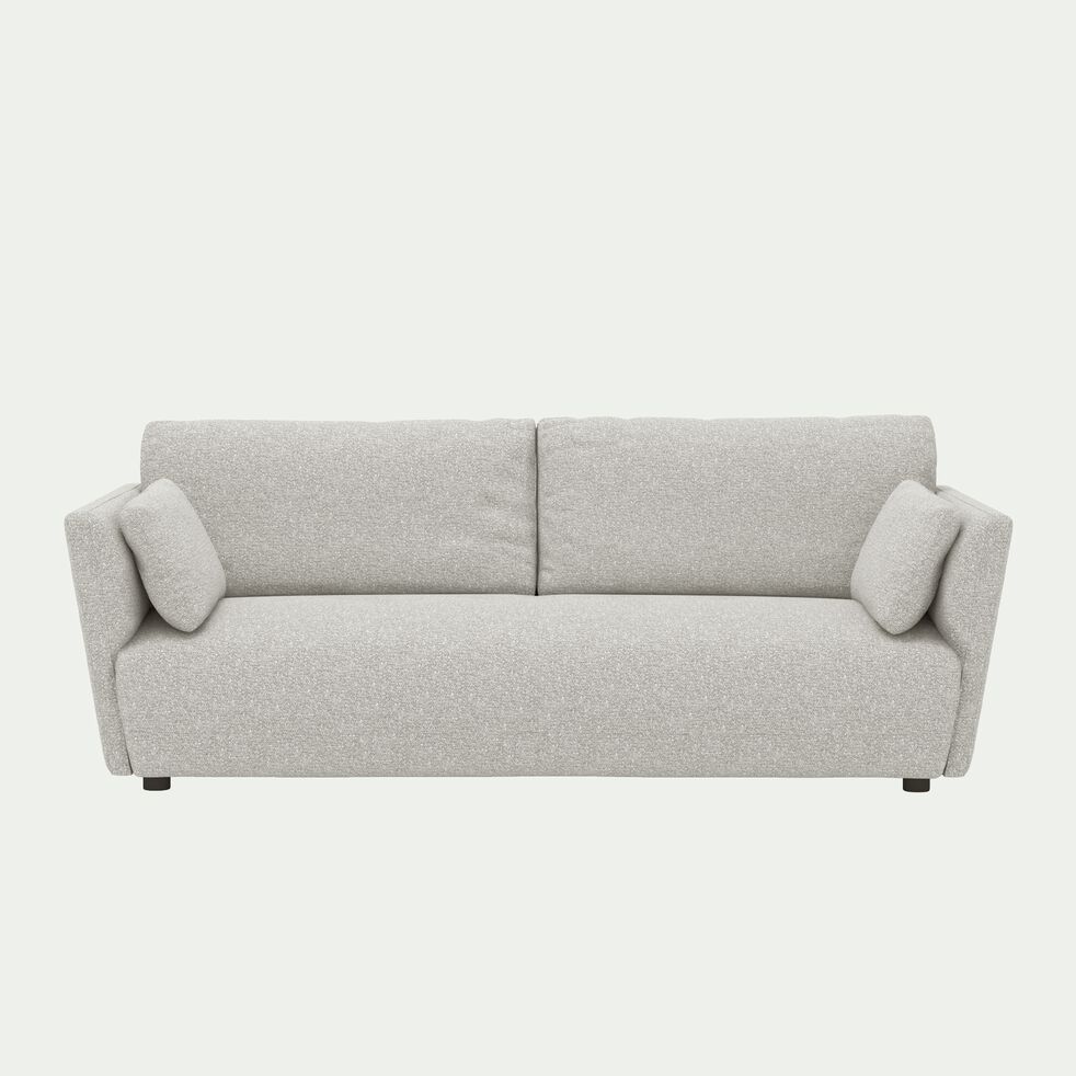 Canapé 4 places en tissu bouclette - gris clair-STEVIA