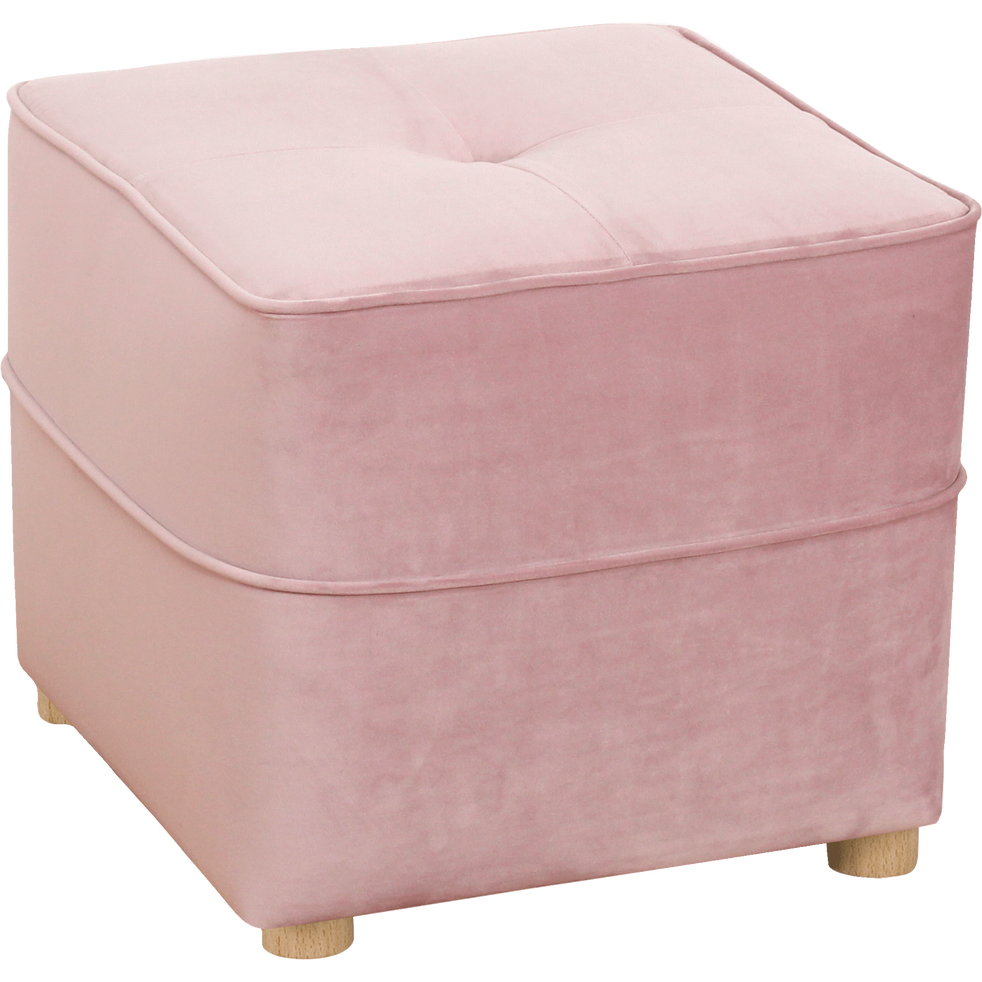 Pouf en velours rose VICKY poufs et banquettes alinea