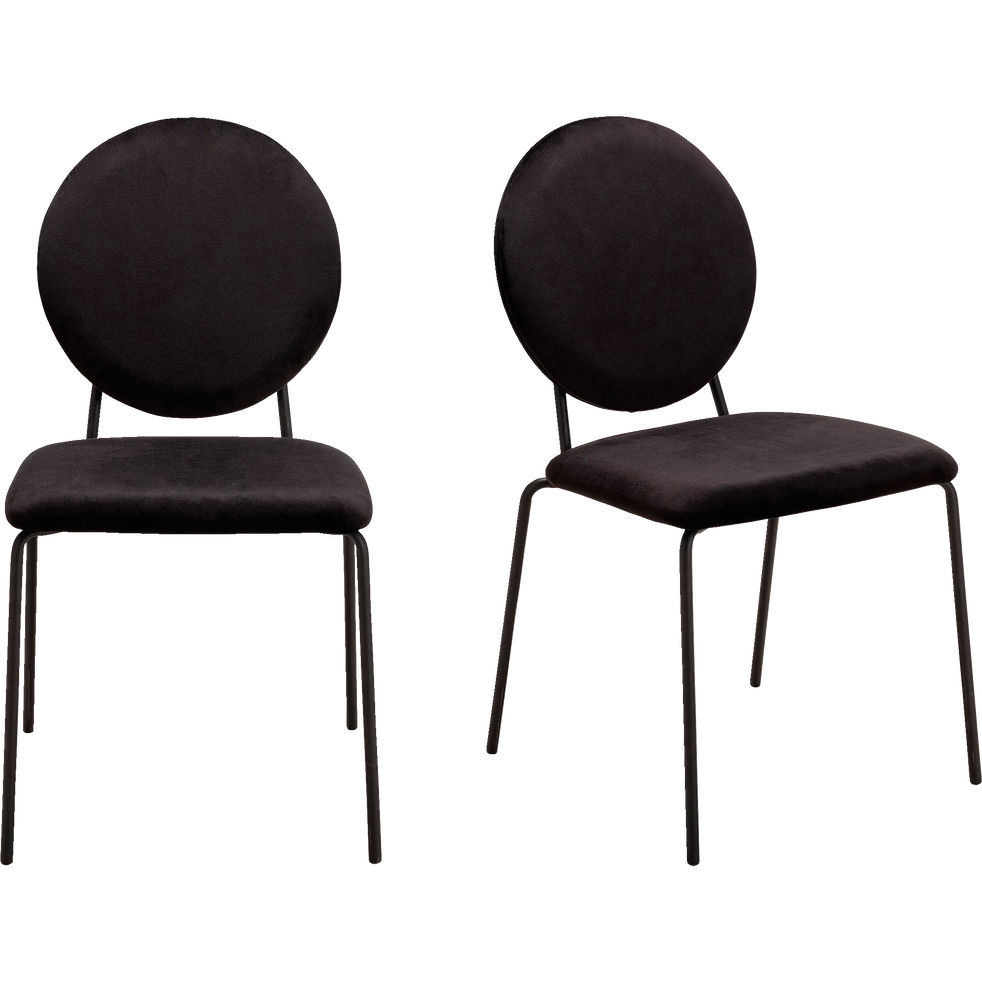 Chaise En Velours Sans Accoudoirs Noir Diva Chaises Alinea