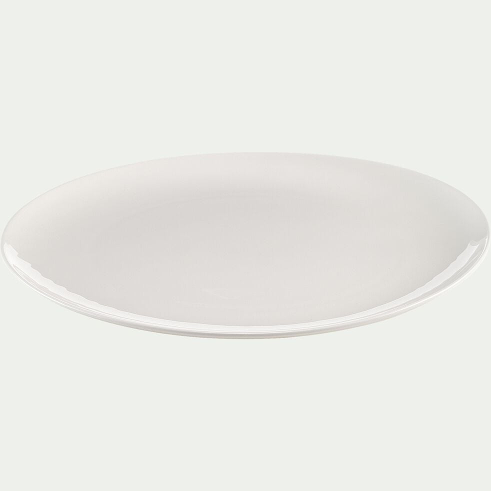 Assiette plate en porcelaine D25cm - blanc-SENANQUE