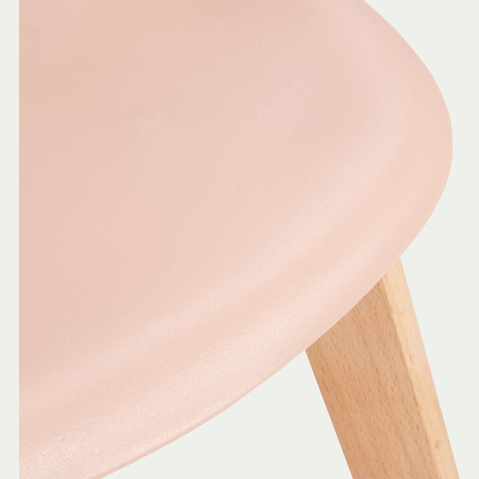 Chaise enfant en plastique - rose sable-NORA