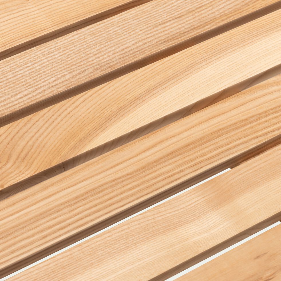 Table basse de jardin carrée en bois de frêne - bois clair-CALAVON
