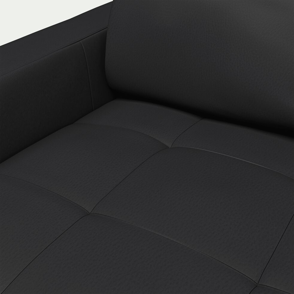 Canapé d'angle convertible en cuir avec accoudoirs 15cm - brun terre ombre-MAURO