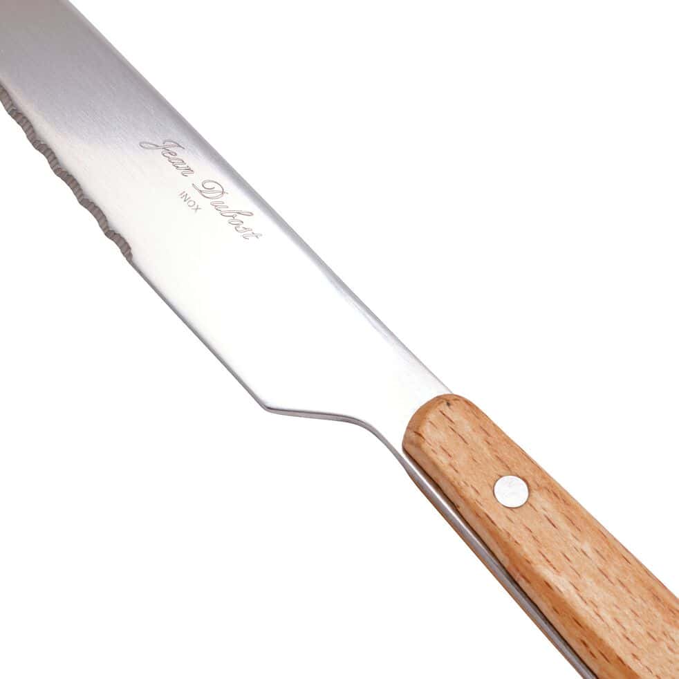 Couteau de table en inox et manche en bois de hêtre - nat