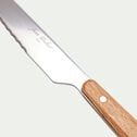 Couteau de table en inox et manche en bois de hêtre - naturel-ROODY