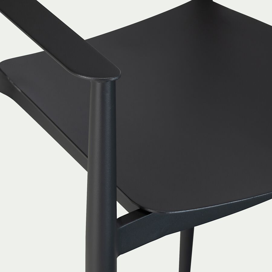 Chaise de bar empilable en aluminium - noir-DOMINGOS
