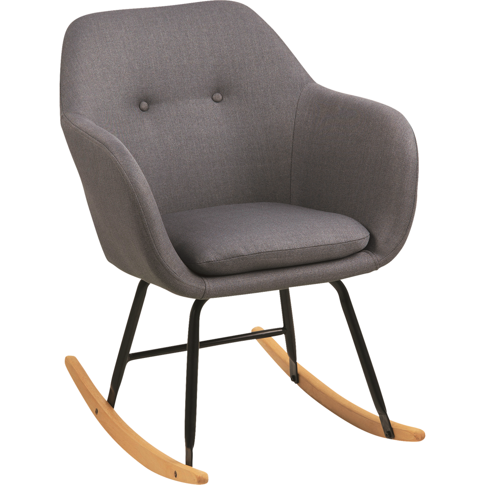 Emilia Fauteuil à Bascule En Tissu Gris