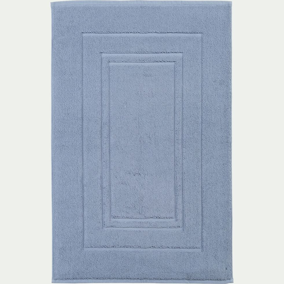 Tapis de bain en coton - bleu autan 50x80cm-AZUR