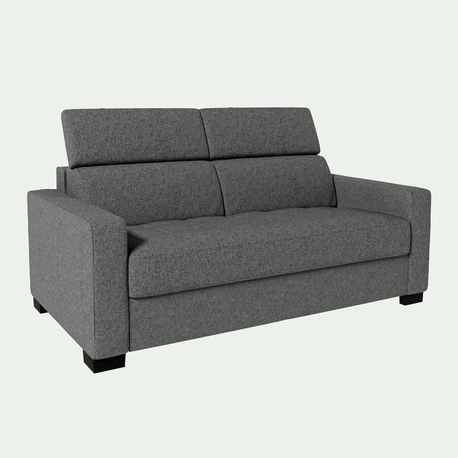 Canapé 2 places fixe en tissu pop avec accoudoirs 15cm - gris-MAURO