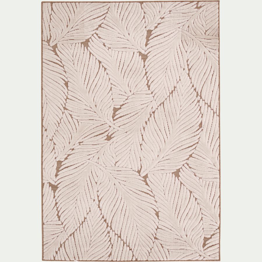 Tapis intérieur et extérieur à motif végétal en relief - beige 120x170cm-LIHA
