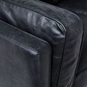 Canapé 3 places fixe en cuir de vachette - noir-BROOKLYN