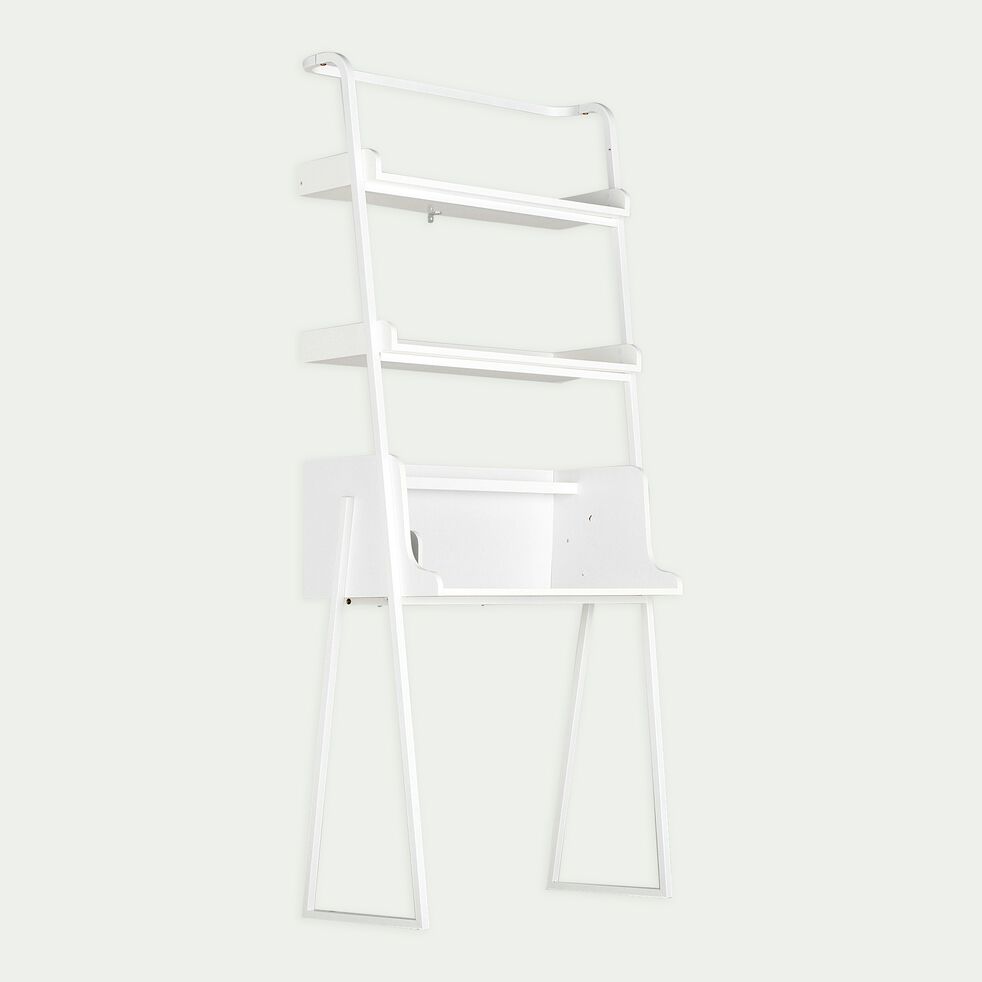 Bureau En Bois Et Metal Blanc Avec 2 Tablettes L80cm Estanier Bureau Alinea Bureau En Bois Et Metal Blanc Avec 2 Tablettes L80cm Estanier Bureau Alinea