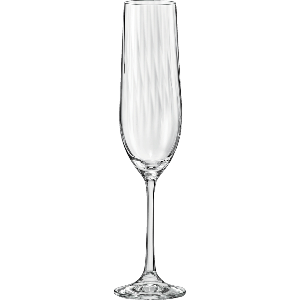 Lot de 6 flûte à champagne en cristallin transparent 19cl WATERFALL