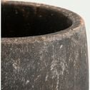 Cache-pot en ciment noir H18xD18 cm-BARI