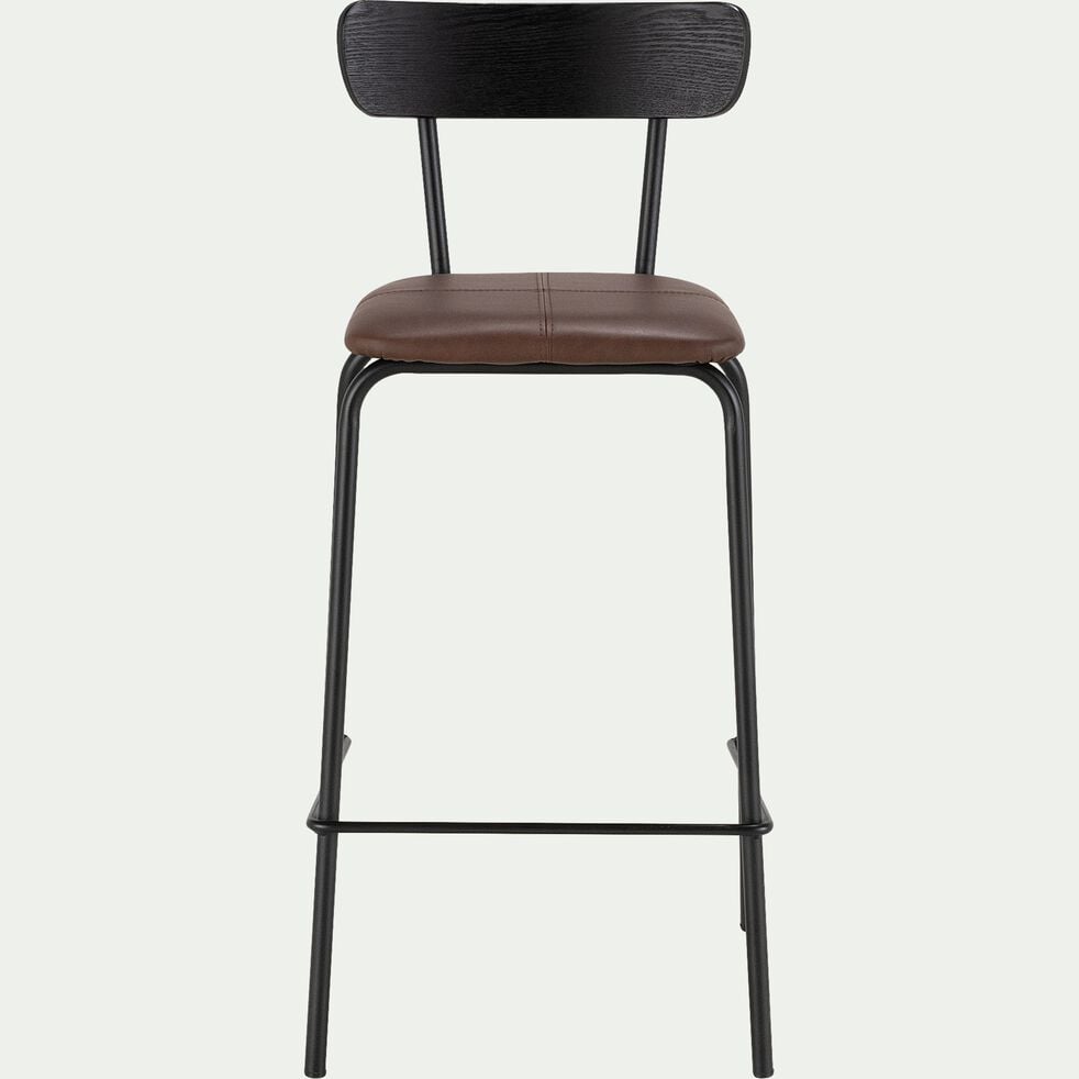 Chaise de bar en simili marron - H66cm-ORSAY