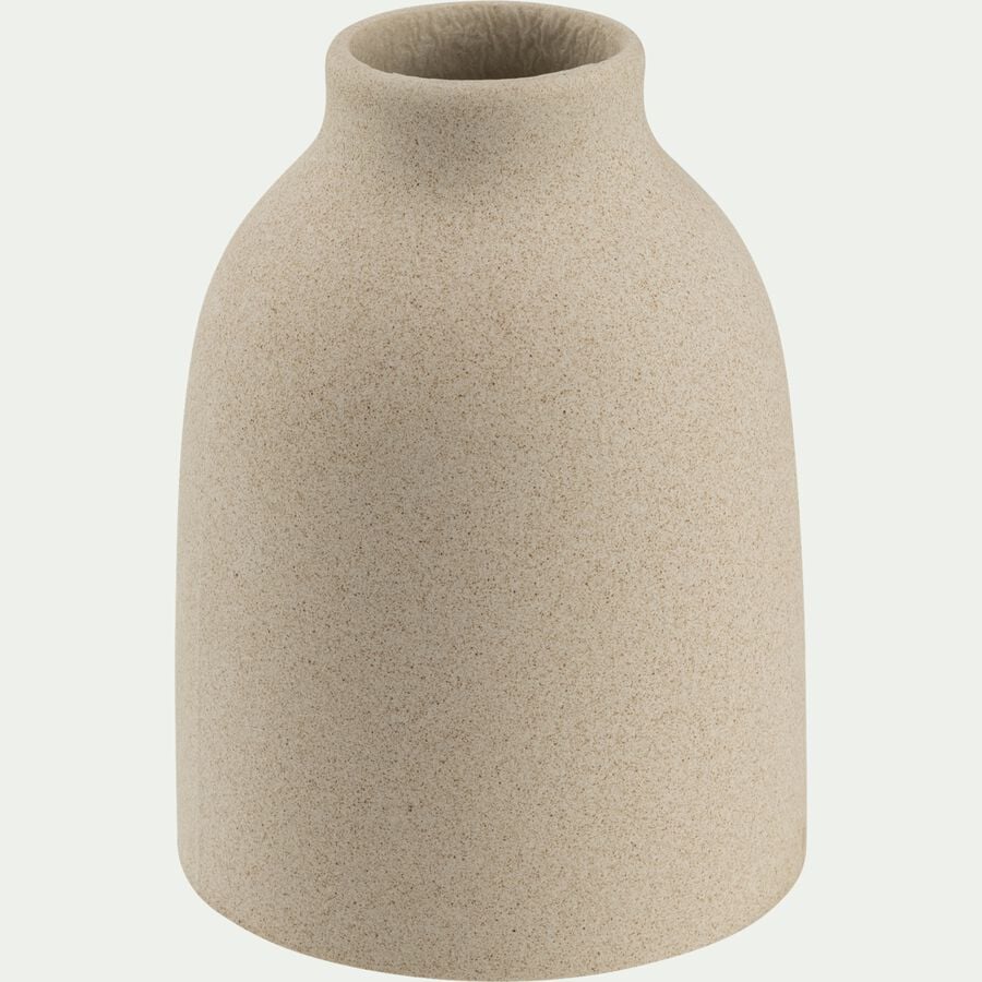 Vase bouteille en grès D7xH9,5cm - beige-FONTIENNE