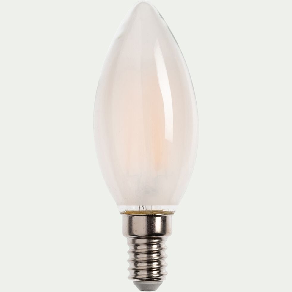 Ampoule LED flamme en verre dépoli E14 - blanc-C35