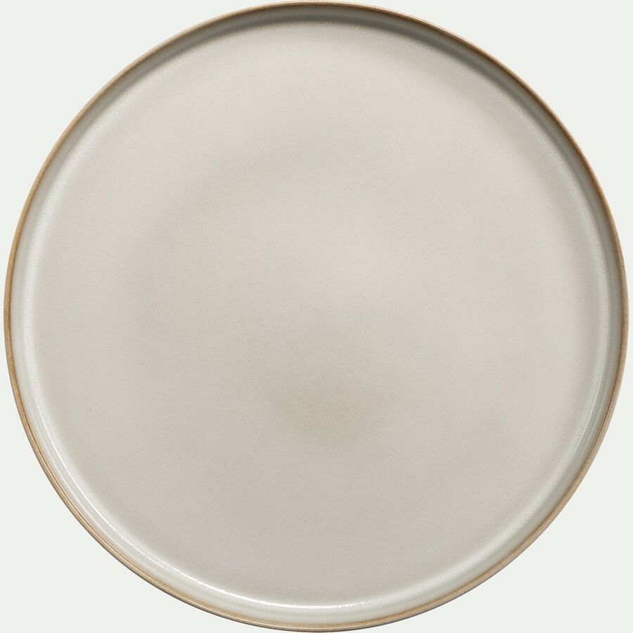Assiette plate en grès D27cm - beige alpilles-ALBA