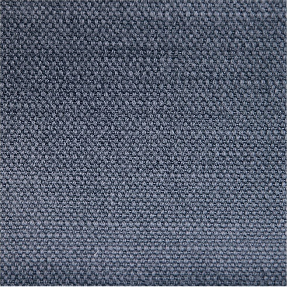 Canapé d'angle gauche fixe en coton et lin - bleu calabrun-KALISTO