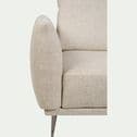 Canapé 2 places fixe en tissu avec fonction avance-recul - beige roucas-MARKO