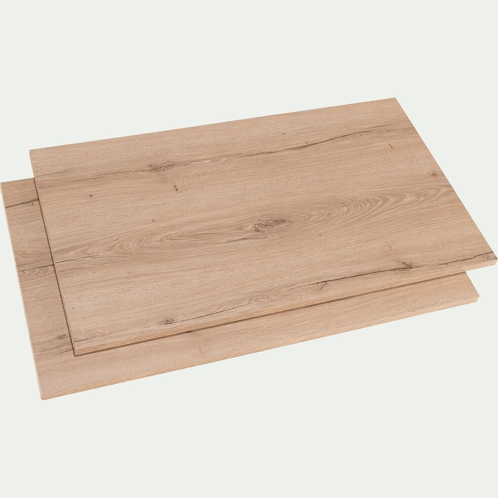 2 étagères en bois effet chêne l97xL55cm - bois clair-NESTOR