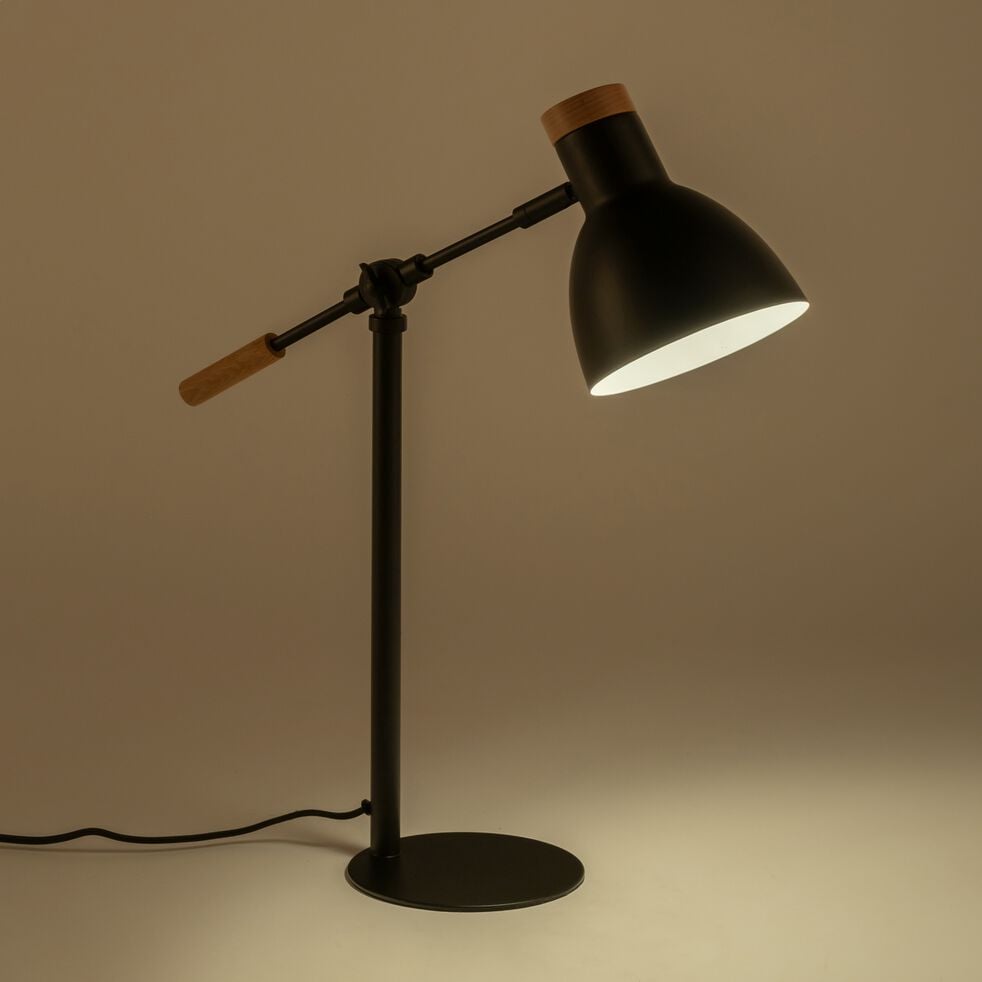 Lampe à poser électrifiée en fer - noir H55cm-LINIA