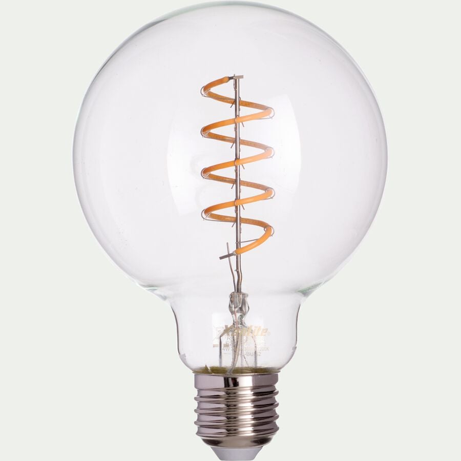 Ampoule LED globe D9,5cm culot E27 - transparent-SPIRALE