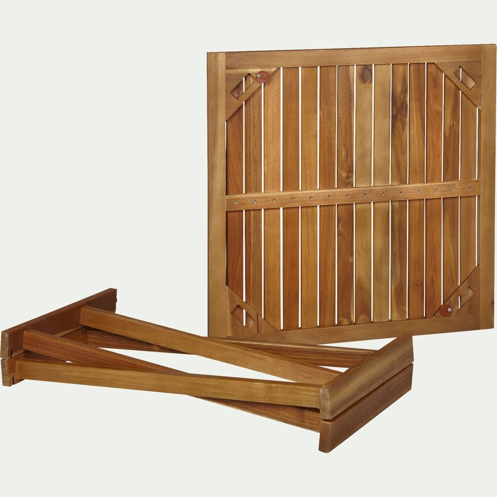 Table basse de jardin carrée en acacia - bois foncé-ESCALET