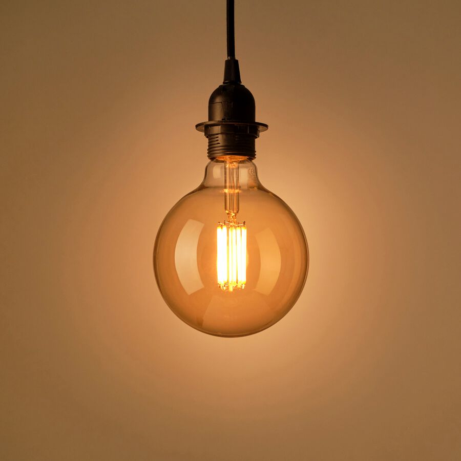 Ampoule LED globe D12,5cm culot E27 - ambre-AMBRE