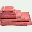 Lot de 2 serviettes invités en coton peigné - rouge ricin 30x50cm-AZUR