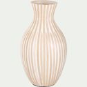 Vase classique en bambou rayé H41cm - blanc-LAPSANA