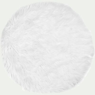 Tapis rond imitation fourrure - blanc D70cm-BUNDCHEN