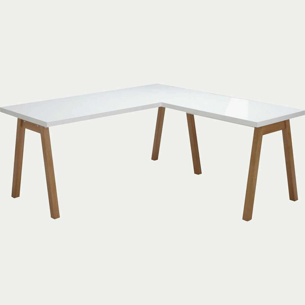 Bureau D Angle Avec Pietement En Bois Massif Blanc Oslo Bureau Alinea Bureau D Angle Avec Pietement En Bois Massif Blanc Oslo Bureau Alinea