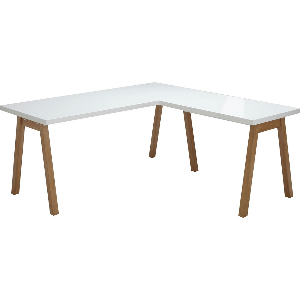 Bureau D Angle Avec Pietement En Bois Massif Blanc Oslo Bureau Alinea Bureau D Angle Avec Pietement En Bois Massif Blanc Oslo Bureau Alinea