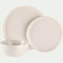 Assiette plate avec liseré perlé en porcelaine D27,60cm - blanc ventoux-MARGOT