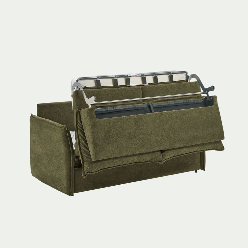 Canapé 3 places convertible avec matelas en tissu densité 35kg/m3  - vert cèdre-MOYA
