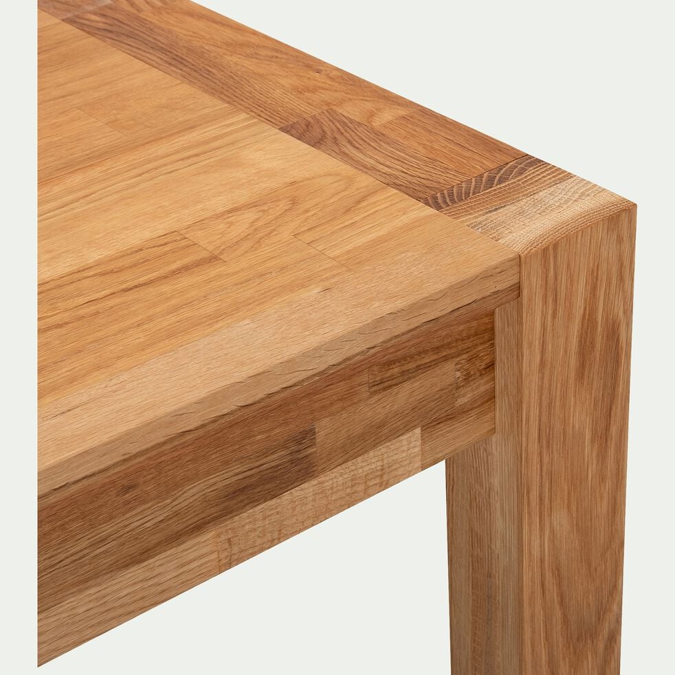 Table de repas extensible rectangulaire en chêne blanc - bois clair (6 à 8 places)-LANKARIA
