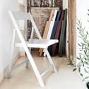 Chaise pliante en bois - blanc-JULIA