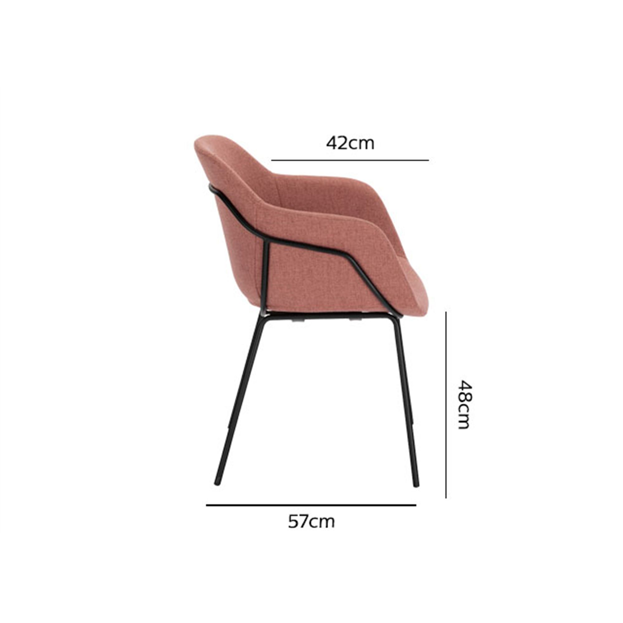 Chaise en tissu avec accoudoirs - rose salina-CHLOE