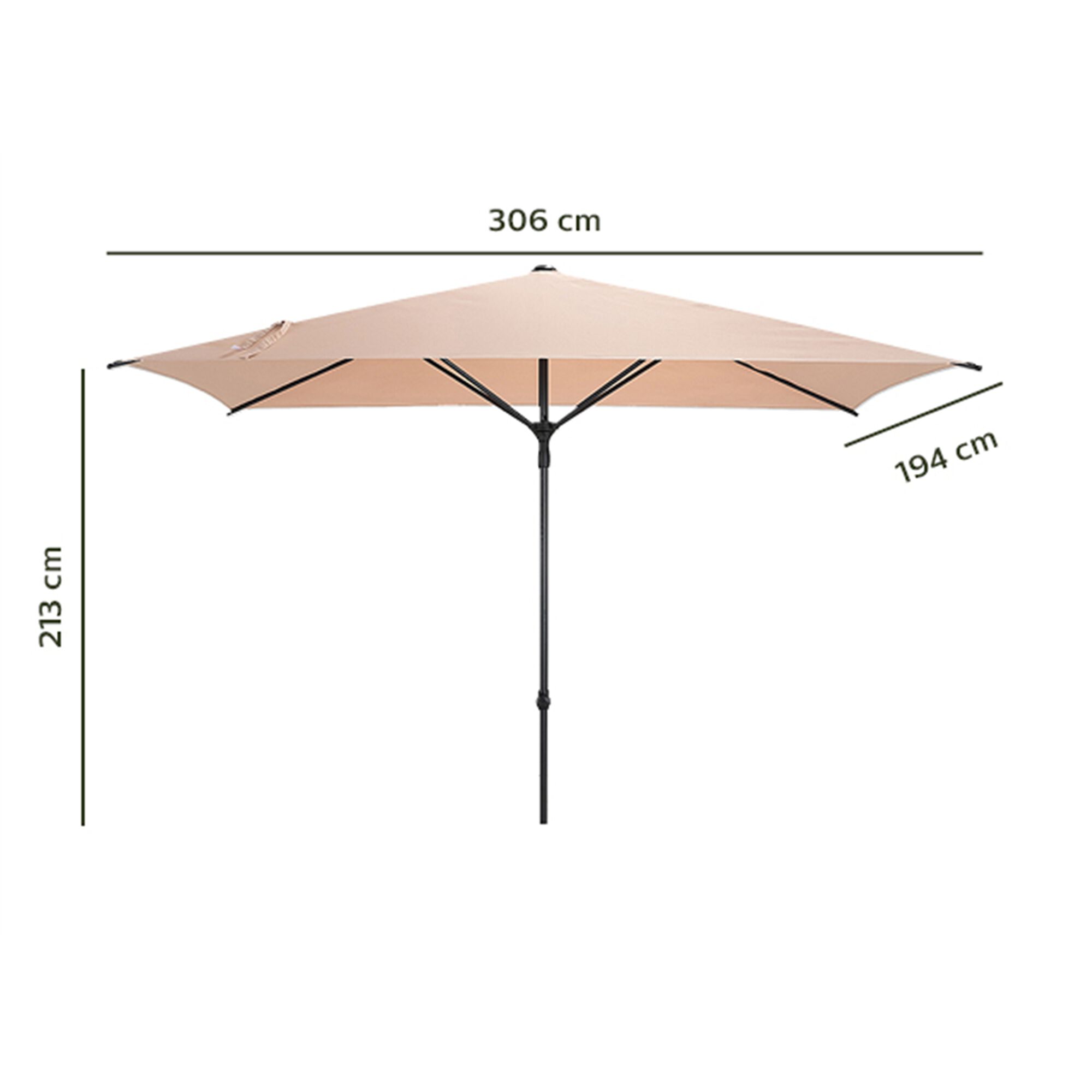 Parasol de balcon en aluminium - rose salina (200x300cm)-DRAIO