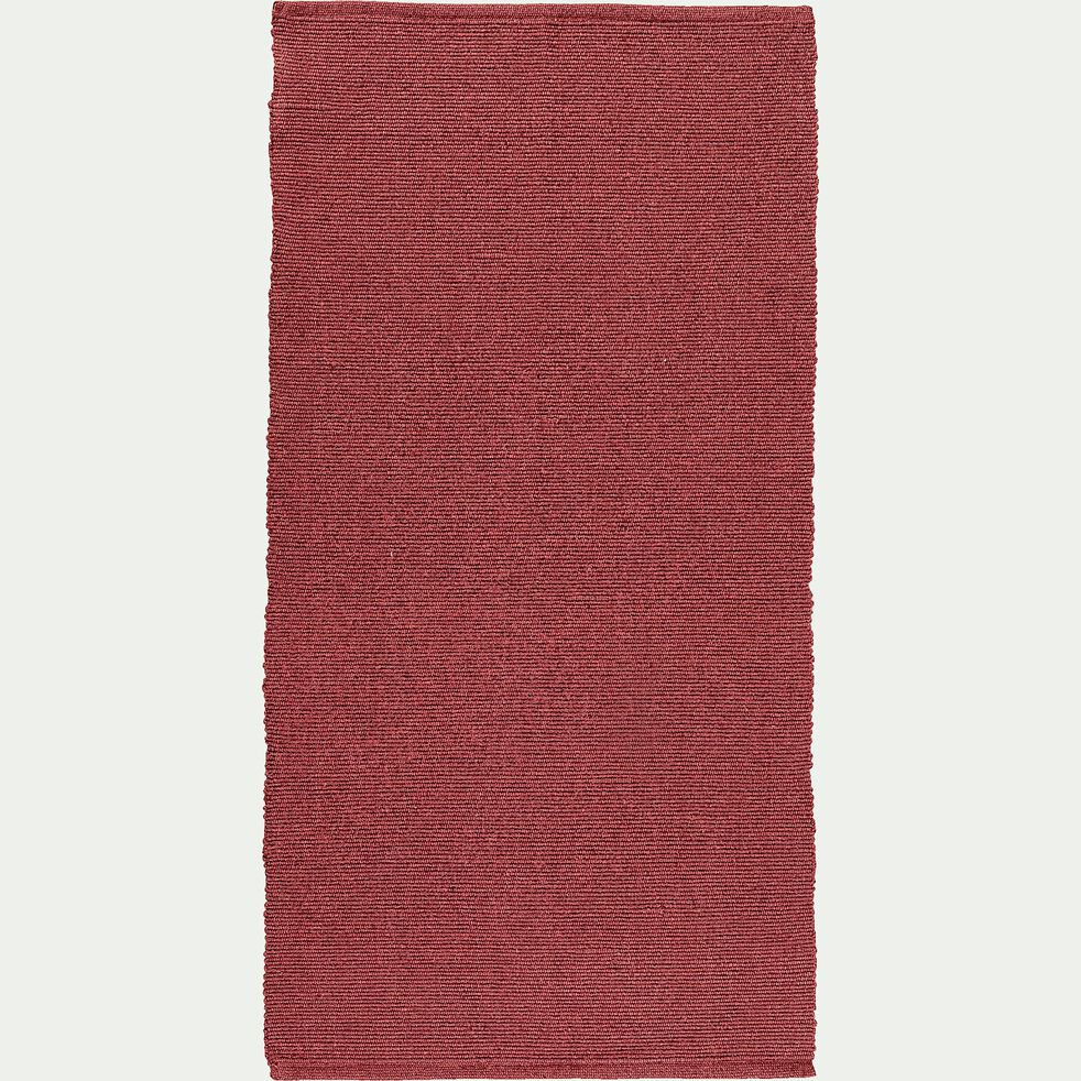 Descente de lit en coton - rouge ricin 60x120cm-CAMELIA