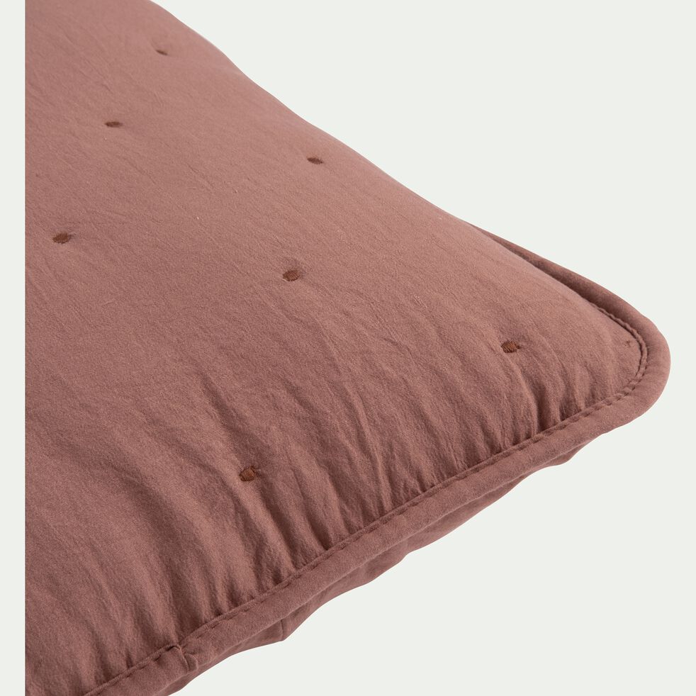 Coussin effet capitonné en polyester 45x45cm - brun rhassoul-BADOUR