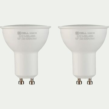 Lot de 2 ampoules LED D5cm GU10 lumière froide - blanc-GU10