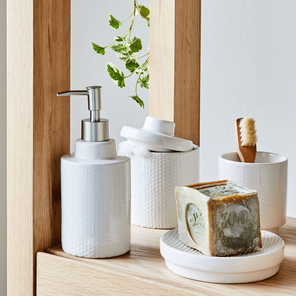 Ensemble de salle de bain en porcelaine avec Porte savon - Gobelet