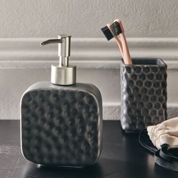 Distributeur de savon en céramique martelée - gris-NEVA