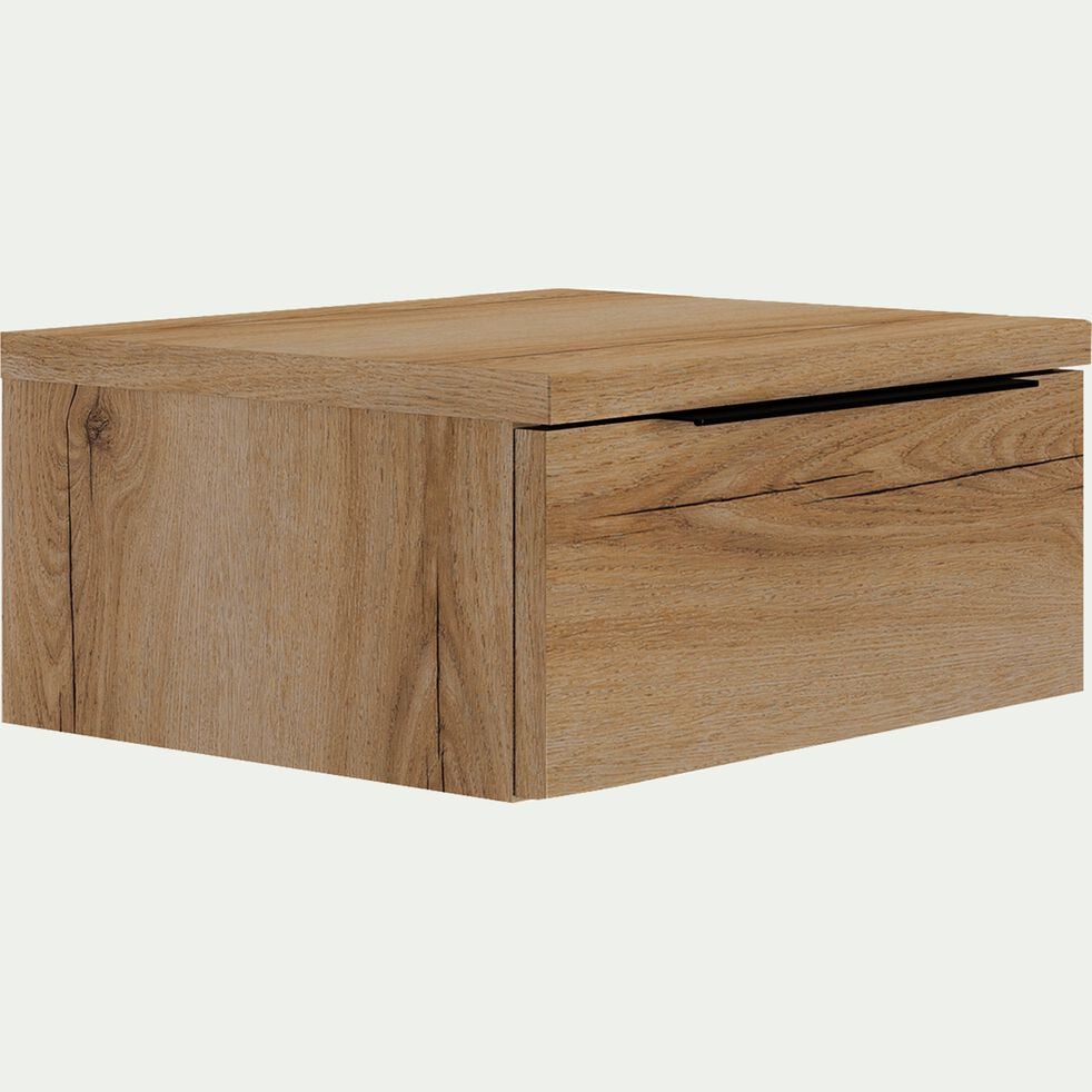 Table de chevet suspendue en bois 1 tiroir L40xl36xH19cm - bois clair-LUCIAN