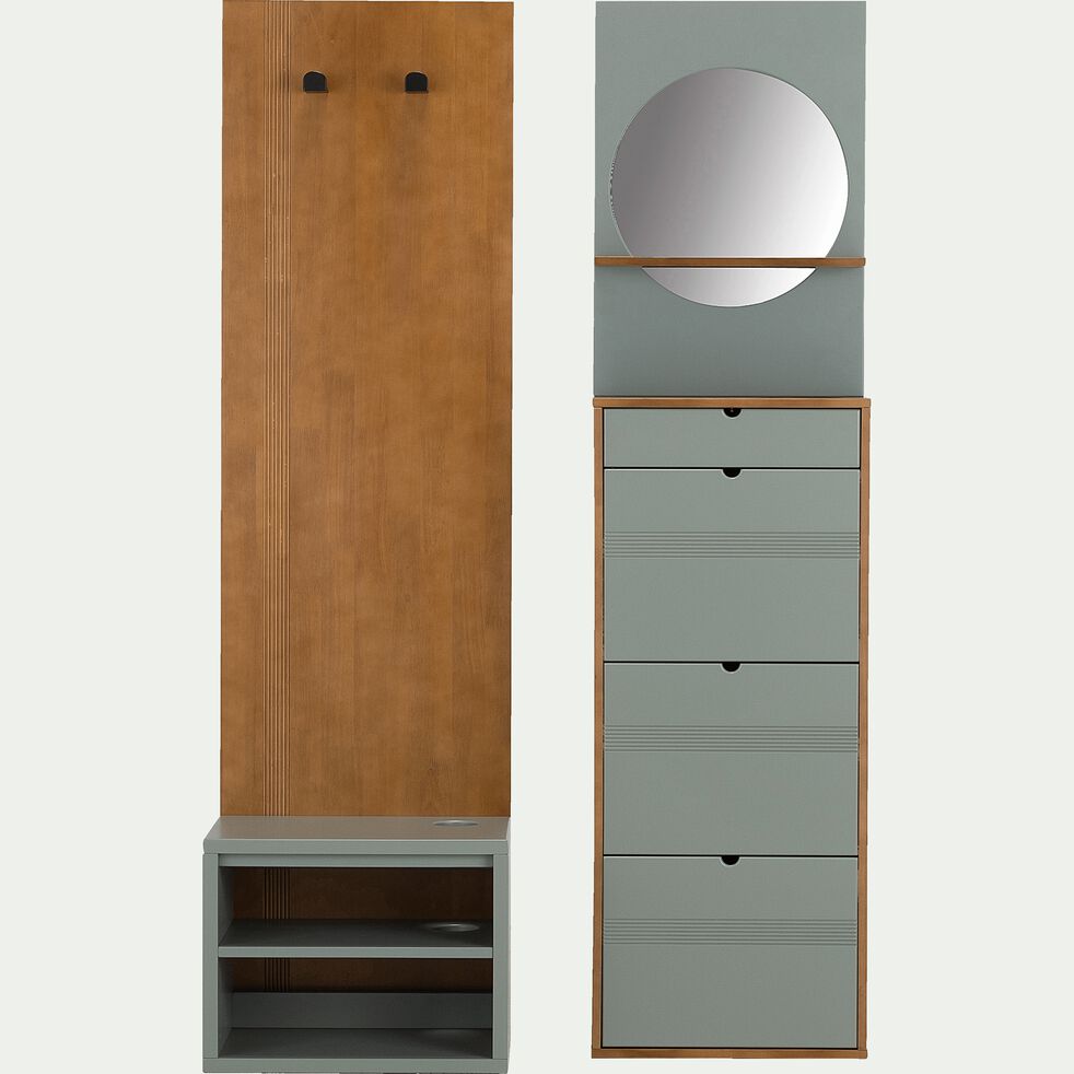 Meuble D Entree En Hevea Vert Olivier Heve Meuble A Chaussures