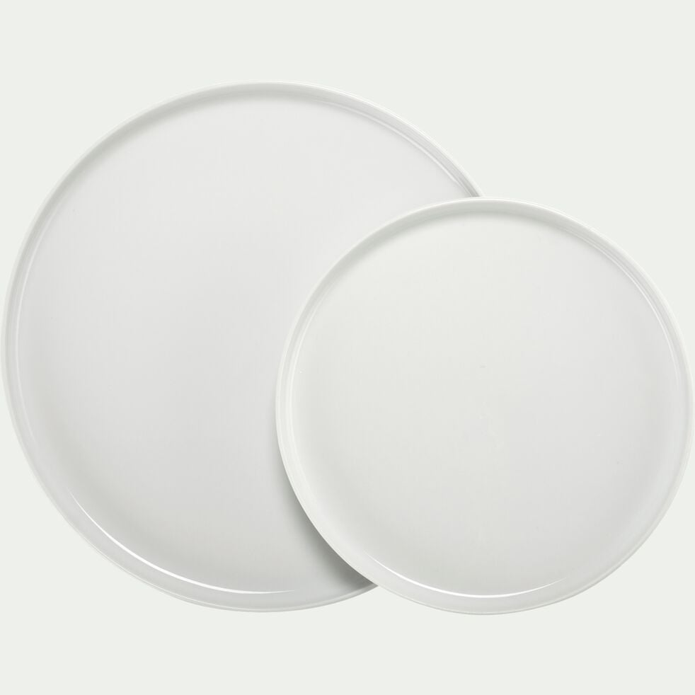 Assiette plate en porcelaine D26cm - blanc-TOULOUSE