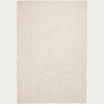 Tapis à motifs circulaires - blanc écru 120x170cm-PELA